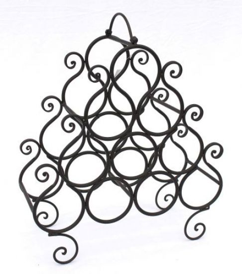 Preview: Weinregal JC130060 aus Metall für 10 Flaschen Flaschenhalter 52cm Flaschenregal