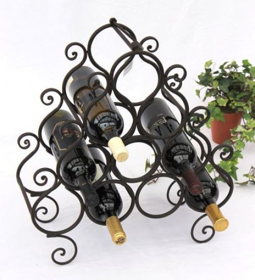 Weinregal JC130060 aus Metall für 10 Flaschen Flaschenhalter 52cm Flaschenregal