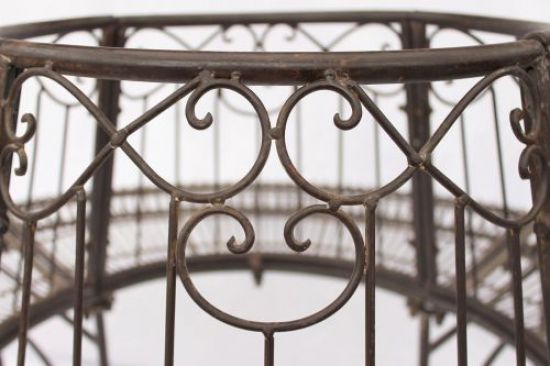 Preview: DanDiBo Rundbank Metall wetterfest Braun Ø 150 cm Baumbank JC112404 Gartenbank Parkbank Sitzbank