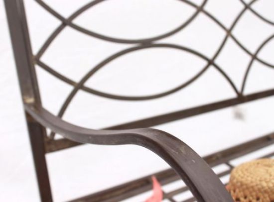 Preview: DanDiBo Gartenbank Metall Braun Wetterfest 109 cm Sitzbank 111185 2-Sitzer Bank Eisenbank Baumbank Parkbank