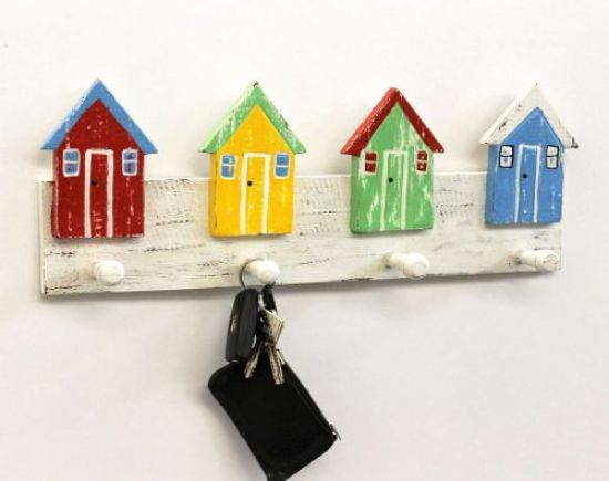 Preview: Garderobe Häuschen 2606 Wandgarderobe 46cm Kleiderhaken Handtuchhaken Haken