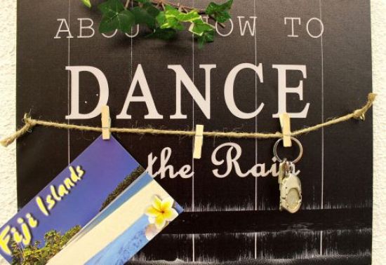 Preview: Leinwand mit Schriftzug als Memoboard 68cm Loft 15812 Schwarz Shabby Pinnwand