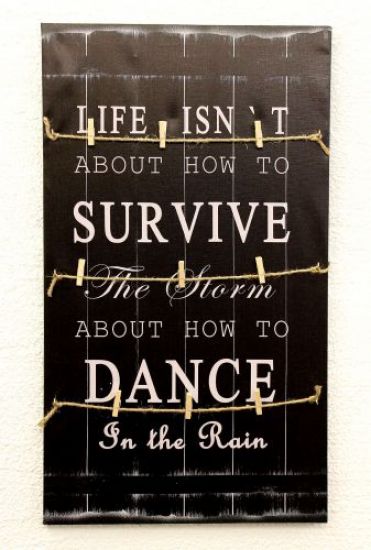 Canvas with lettering as a memo board 68 cm Loft 15812 Black Shabby pinboard