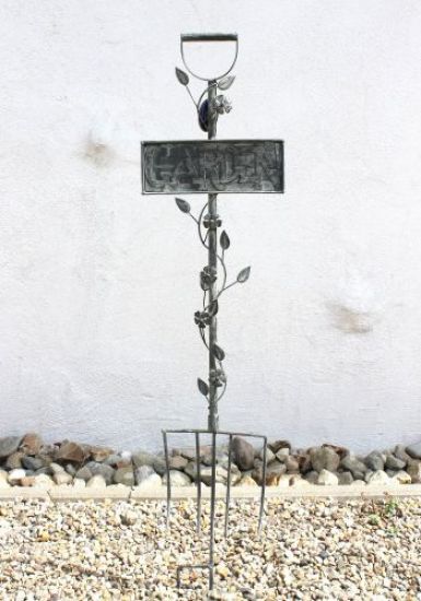 Preview: Rankhilfe Gabel Garten 92110 Rankgitter aus Metall H-130cm B-28cm Kletterhilfe