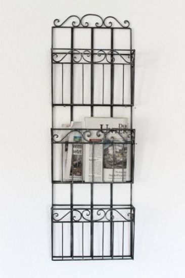Preview: Wandregal Zeitungsständer 09911 Magazinhalter 101cm Küchenregal Zeitungshalter