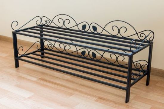 Preview: Schuhregal Mi-2 Regal 92cm Schuhschrank 21236 Schuhablage Metall Schmiedeeisen