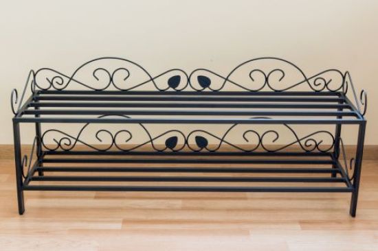 Preview: Schuhregal Mi-2 Regal 92cm Schuhschrank 21236 Schuhablage Metall Schmiedeeisen