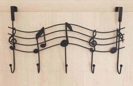 Preview: Türgarderobe Melody 131019 Schwarz Türhaken 42cm Garderobe Kleiderhaken Haken Hakenleiste