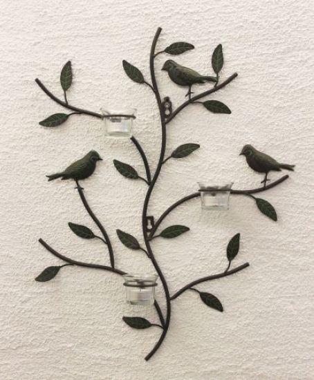 Preview: Wall mounted candle holder 131002 Candle holder metal 57cm Candelabra Candle holder