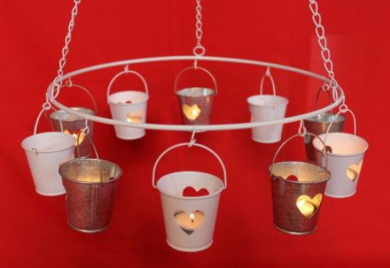 Ceiling chandelier 786243 Tealight holder Candle holder D-36 cm Metal hanging chandelier