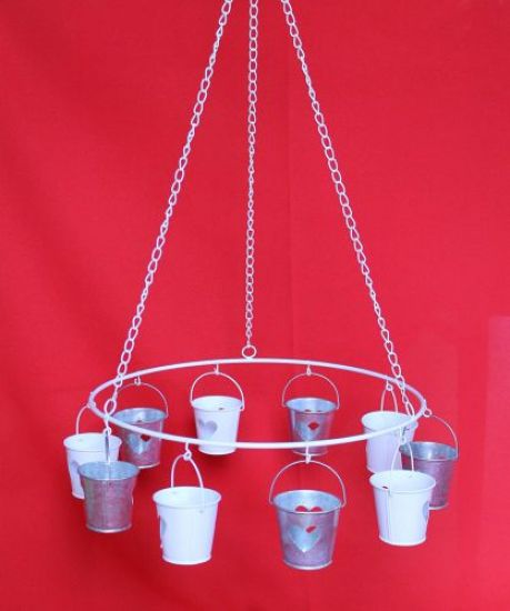 Preview: Ceiling chandelier 786243 Tealight holder Candle holder D-36 cm Metal hanging chandelier