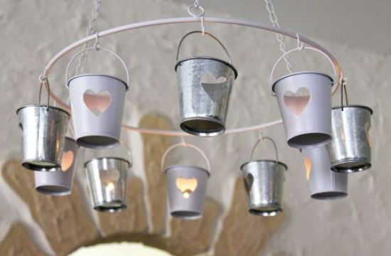 Deckenleuchter 786243 Teelichthalter Kerzenhalter D-36cm Hängeleuchter a. Metall