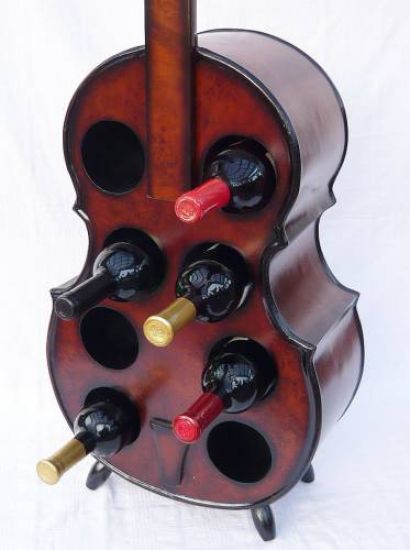 Preview: Weinregal Flaschenregal Flaschenständer Cello aus Holz Flaschenh