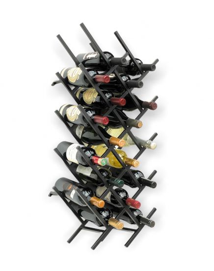 Preview: DanDiBo 2er Set Weinregal Metall Schwarz Wand erweiterbar für 18 Flaschen Acord Flaschenregal 96279 Flaschenständer Weinflaschenhalter Flaschenhalter