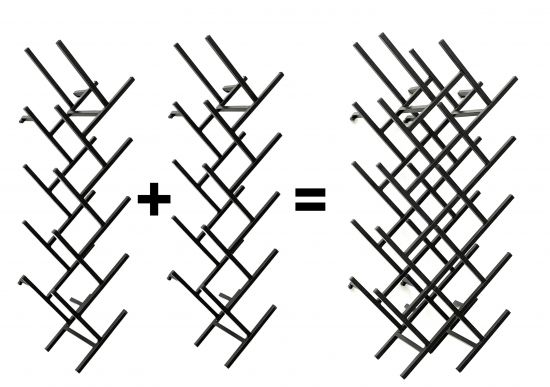 Preview: DanDiBo 2er Set Weinregal Metall Schwarz Wand erweiterbar für 18 Flaschen Acord Flaschenregal 96279 Flaschenständer Weinflaschenhalter Flaschenhalter