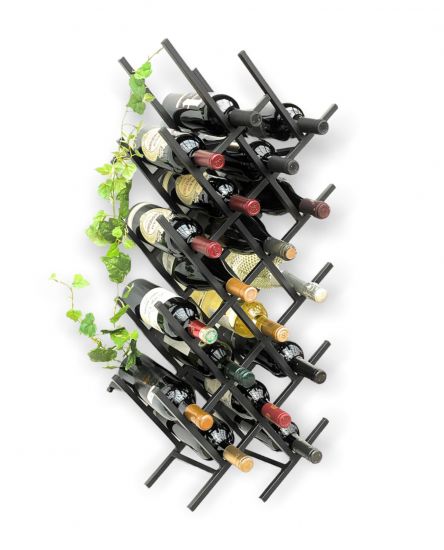 DanDiBo 2er Set Weinregal Metall Schwarz Wand erweiterbar für 18 Flaschen Acord Flaschenregal 96279 Flaschenständer Weinflaschenhalter Flaschenhalter