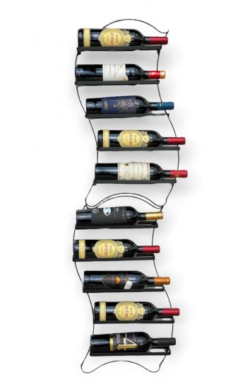 DanDiBo 2er Set Weinregal Metall Schwarz Wand erweiterbar für 10 Flaschen Lento Flaschenregal 96270 Flaschenständer Weinflaschenhalter Flaschenhalter