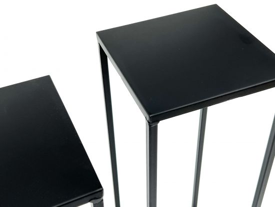 2x DanDiBo Blumenhocker Metall Schwarz 50 cm Blumenständer 96315 S Beistelltisch Blumensäule Modern Pflanzenständer Pflanzenhocker