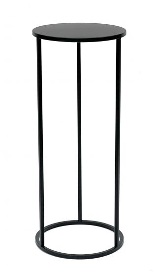 Preview: 2x DanDiBo Blumenhocker Metall Schwarz Rund 60 cm Blumenständer Beistelltisch 96316 Blumensäule Modern Pflanzenständer Pflanzenhocker