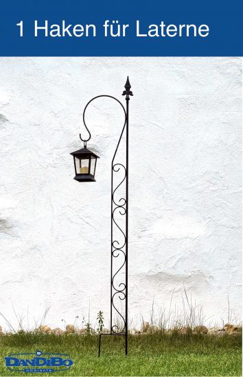 Preview: DanDiBo Rankhilfe Garten Metall mit 1 Halter Schwarz Rankgitter für Kletterpflanzen 145 cm Kletterhilfe mit Haken