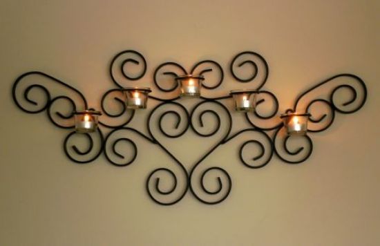 Tea light holder "PALACE" Wall mounted candelabra 63 cm Tea light holder Candle holder