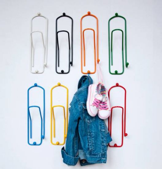 Designer Kleiderhaken "Büroklammer" 1 Stk. Garderobe Wandhaken Haken 32