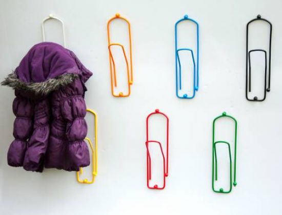 Preview: Designer Kleiderhaken "Büroklammer" 1 Stk. Garderobe Wandhaken Haken 32