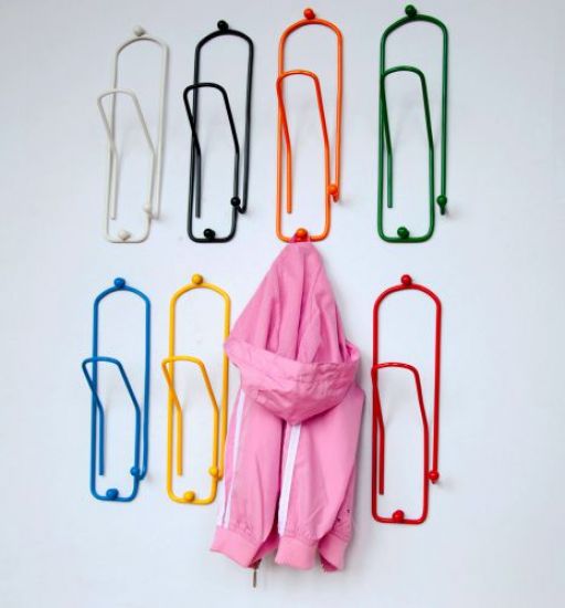 Designer Kleiderhaken "Büroklammer" 1 Stk. Garderobe Wandhaken Haken 32