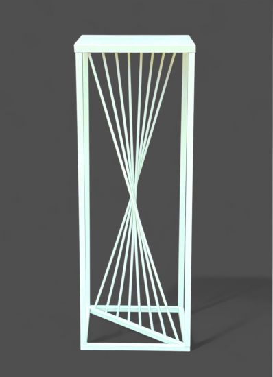 DanDiBo Blumenhocker Metall Weiß Eckig 70 cm Blumenständer Beistelltisch 96566 Blumensäule Design Modern Pflanzenständer Pflanzenhocker