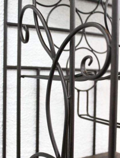 DanDiBo Weinregal Metall Wand mit Glashalter Holzablage HX12981 Flaschenregal 53 cm Flaschenhalter Wandmontage