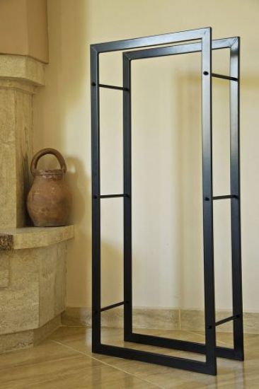 Preview: Kaminholzregal Kaminholzständer 100cm Holzkorb Kaminholzhalter Holzregal Regal