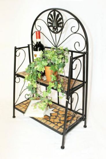 Preview: Regal Mosaik Merano 12006 Bücherregal 80cm aus Metall Schmiedeeisen Badregal