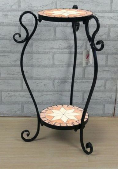 Preview: Blumenhocker Merano Mosaik 12019 Blumenständer H-61cm Hocker Pflanzenständer