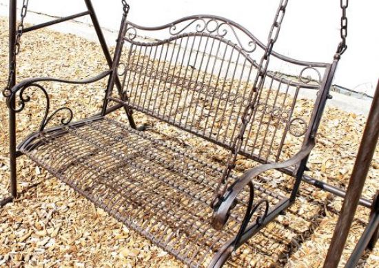 DanDiBo Hollywoodschaukel Metall Antik 2 Sitzer Gartenschaukel 082505 Schaukel Garten Schmiedeeisen