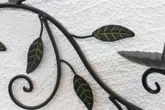 Preview: Wandkerzenhalter 12119 Kerzenhalter aus Metall Schmiedeeisen 70cm Kerzenleuchter