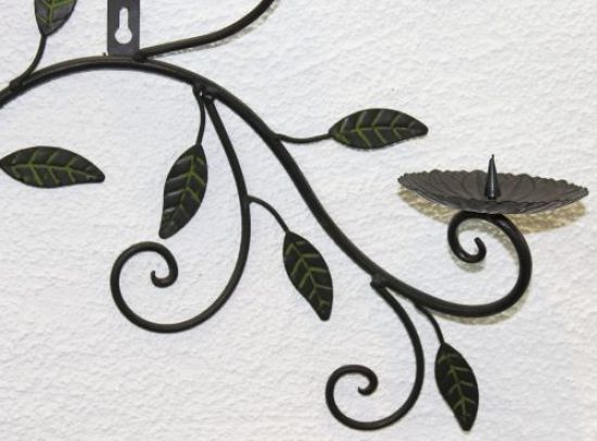 Preview: Wandkerzenhalter 12119 Kerzenhalter aus Metall Schmiedeeisen 70cm Kerzenleuchter