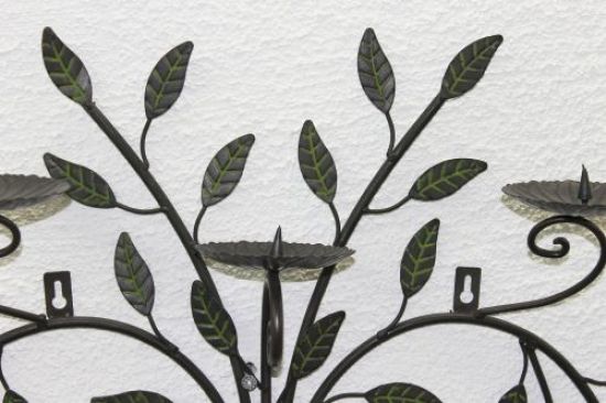 Wandkerzenhalter 12119 Kerzenhalter aus Metall Schmiedeeisen 70cm Kerzenleuchter