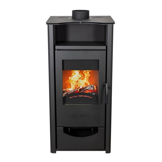 Preview: Kaminofen ABC Quadro Black Holzofen 9,5 kW mit Mehrfachbelegung Kamin Ofen Holzofen Holz Werkstattofen Heizofen