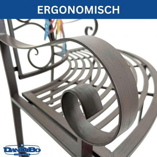 DanDiBo Baumbank Halbrund Wetterfest Metall Braun 96594 Gartenbank Viertelkreis Eisen Bank Garten Antik