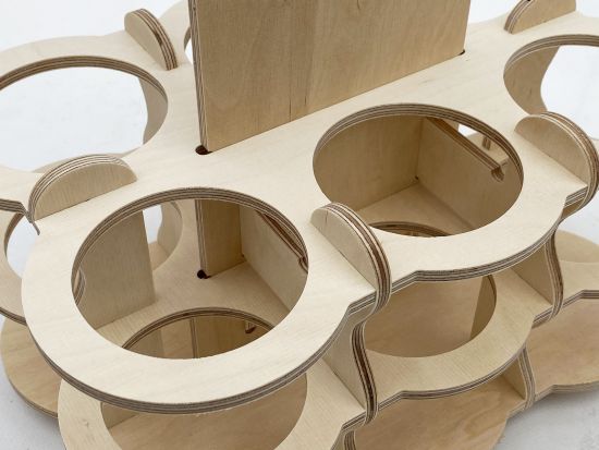 Preview: DanDiBo Bierträger aus Holz 6 Flaschen Flaschenträger 96143 Flaschenkorb Männerhandtasche Bier