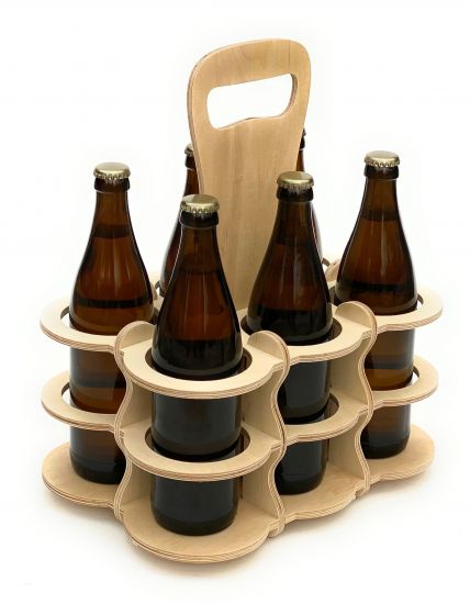 DanDiBo wooden beer carrier 6 bottles bottle carrier 96143 bottle basket men's handbag beer