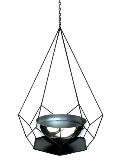 Preview: DanDiBo Blumenampel Innen Metall Wand Hängepflanzen 76 cm 96095 L mit Topf 6 Ecken Pflanzenhänger Blumenhänger Topfhänger Blumen Blumentopfhänger Hängetopf