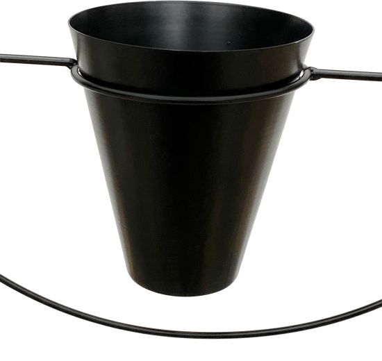 Preview: DanDiBo Blumenampel Innen Metall Wand Schwarz Matt Hängepflanzen Ø 40 cm KW446 mit Topf Pflanzenhänger Blumenhänger Topfhänger Blumen Blumentopfhänger Hängetopf