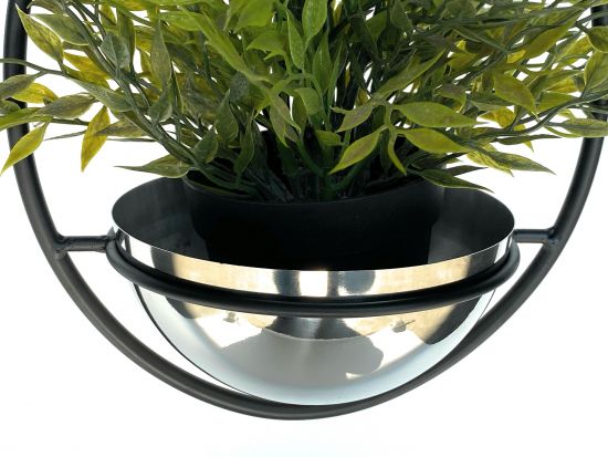 Preview: DanDiBo Blumenampel Innen Metall Wand Hängepflanzen 43 cm 96087 S mit Topf Silber Pflanzenhänger Blumenhänger Topfhänger Blumen Blumentopfhänger Hängetopf
