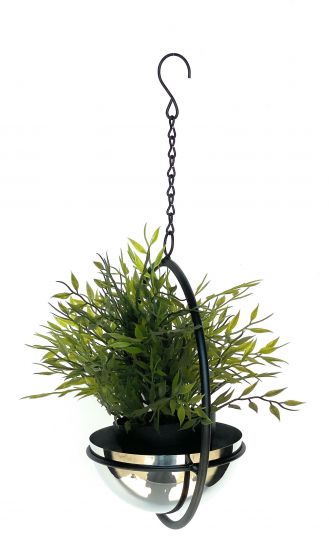 Preview: DanDiBo Blumenampel Innen Metall Wand Hängepflanzen 43 cm 96087 S mit Topf Silber Pflanzenhänger Blumenhänger Topfhänger Blumen Blumentopfhänger Hängetopf