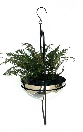 Preview: DanDiBo Blumenampel Innen Metall Wand Hängepflanzen 54 cm 96083 M mit Topf Silber Pflanzenhänger Blumenhänger Topfhänger Blumen Blumentopfhänger Hängetopf