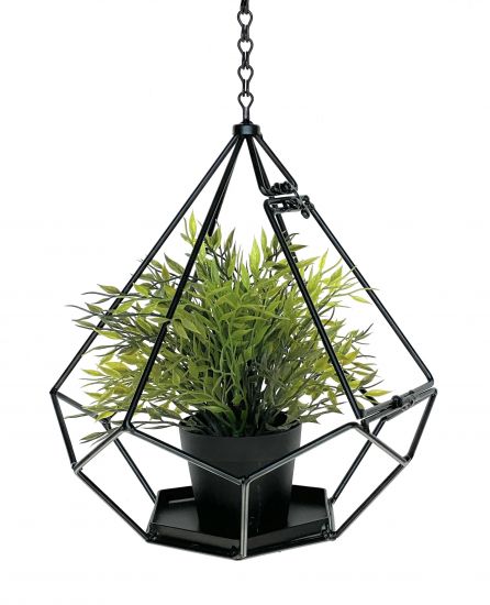 Preview: DanDiBo Blumenampel Innen Metall Wand Hängepflanzen 64 cm 96075 S mit Tür 6 Ecken Pflanzenhänger Blumenhänger Topfhänger Blumen Blumentopfhänger Hängetopf
