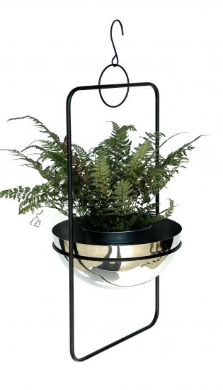 Preview: DanDiBo Blumenampel Innen Metall Wand Hängepflanzen 67 cm 96083 L mit Topf Silber Pflanzenhänger Blumenhänger Topfhänger Blumen Blumentopfhänger Hängetopf