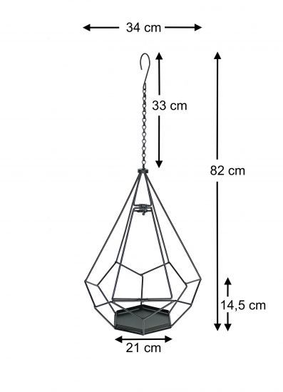 Preview: DanDiBo Blumenampel Innen Metall Wand Hängepflanzen 82 cm 96075 L mit Tür 6 Ecken Pflanzenhänger Blumenhänger Topfhänger Blumen Blumentopfhänger Hängetopf