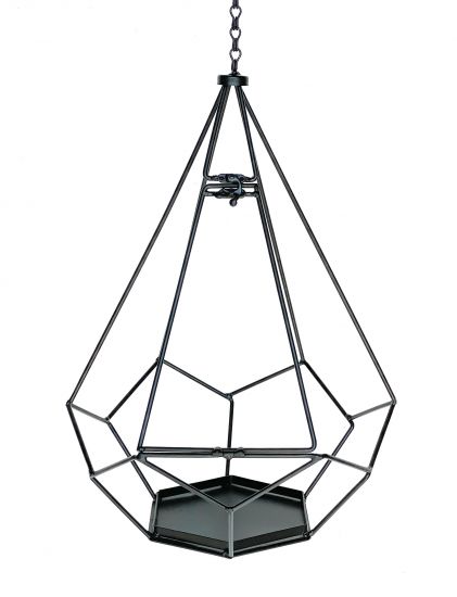 Preview: DanDiBo Blumenampel Innen Metall Wand Hängepflanzen 82 cm 96075 L mit Tür 6 Ecken Pflanzenhänger Blumenhänger Topfhänger Blumen Blumentopfhänger Hängetopf